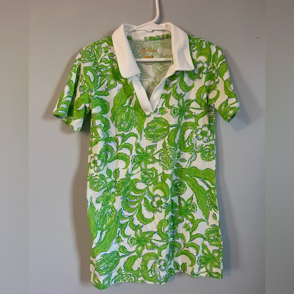 Lilly Pulitzer Green and White Floral Dress Mini Alden Dress Toddler/Little Kid